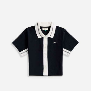 �}�[�N�m�[���� ���f�B�[�X �g�b�v�X �V���c �N���b�v�h MARC NOLAN Cropped Tennis Polo Navy/White �z���C�g