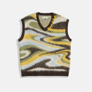 �}�[�N�m�[���� ���f�B�[�X �A�E�^�[ �x�X�g MARC NOLAN Marble Alpaca Vest Marbled Green Multicolor �O���[��