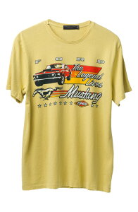 �y���������z �W�����N�t�[�h ���f�B�[�X �V���c �g�b�v�X Mustang the Legend Cotton Graphic T-Shirt DUSTY CITRON