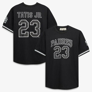 �t�@�i�e�B�N�X �����Y �g�b�v�X �V���c ���b�V�� �g�[�� �W���[�W�[ Men's Fanatics Fernando Tatis Jr. Black/White San Diego Padres Big & Tall Heavyweight Mesh Jersey (Big Tall) Black �u���b�N