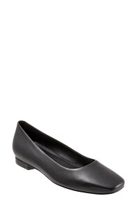 �g���b�^�[�Y ���f�B�[�X �V���[�Y �p���v�X Trotters Honor Flat - Multiple Widths Available Black Leather �u���b�N