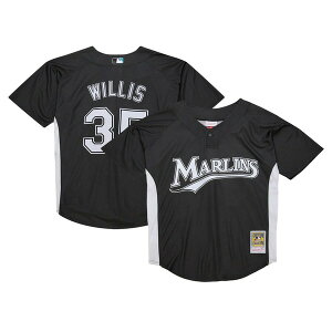 �~�b�`�F��&�l�X �����Y �g�b�v�X �V���c �W���[�W�[ Men's Mitchell & Ness Dontrelle Willis Black Florida Marlins Cooperstown Collection 2007 Batting Practice Jersey Black �u���b�N