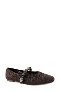�P�l�X�R�[�� ���f�B�[�X �V���[�Y �p���v�X �j�b�g Kenneth Cole Zeta Stones Embellished Knit Ballet Flat Brown Knit �u���E��