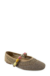 �P�l�X�R�[�� ���f�B�[�X �V���[�Y �p���v�X �j�b�g Kenneth Cole Zeta Stones Embellished Knit Ballet Flat Natural Knit