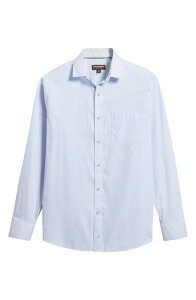 �W�����X�g���A���h�}�[�t�B�[ �����Y �g�b�v�X �V���c �R�b�g�� Johnston & Murphy Ovation Stripe Non-Iron Stretch Cotton Button-Up Shirt Blue Striped Oxford �u���[