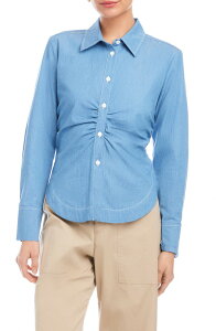 �t�B�t�e�B�[���g�D�G���e�B ���f�B�[�X �g�b�v�X �V���c FIFTEEN TWENTY Norlyn Gathe red Button-Up Chambray Shirt CHAMBRAY