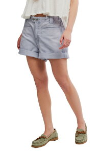 �t���[�s�[�v�� ���f�B�[�X �{�g���X �n�[�t�p���c�E�V���[�c �V���[�g�p���c Free People Sakura Cuffed Chino Shorts Blue Imagination �u���[