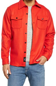 �V���b�g �j���[���[�N �����Y �g�b�v�X �V���c �E�[�� Schott NYCPO Wool Blend Work Shirt Orange �I�����W