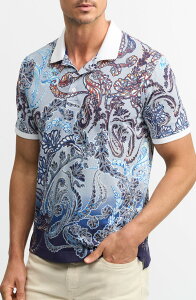 ���o�[�g�O���n�� �����Y �g�b�v�X �|���V���c �v�����g Robert Graham Oslo Print Polo White �z���C�g