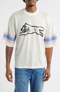 �A�C�X�N���[�� �����Y �g�b�v�X T�V���c ���b�V�� �O���t�B�b�N ICECREAM Hike Oversize Running Dog Mesh Graphic T-Shirt Antique White �z���C�g