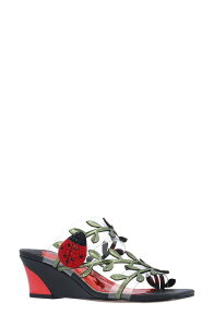 �W�F�C���j�[ ���f�B�[�X �V���[�Y �q�[�� �T���_�� J. Rene Coccinella Wedge Sandal Clear/ Black/ Red �u���b�N