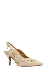 �W�F�C���j�[ ���f�B�[�X �V���[�Y �q�[�� J. Rene Solara Pointed Toe Slingback Pump Beige �x�[�W��