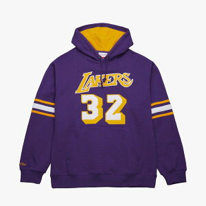 �~�b�`�F��&�l�X �����Y �A�E�^�[ �p�[�J�[�E�X�E�F�b�g Men's Mitchell & Ness Magic Johnson Purple Los Angeles Lakers Name & Number Hoodie Purple �p�[�v��