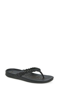 �I���J�C ���f�B�[�X �V���[�Y �T���_�� ���U�[ OluKai Lei Leather Flip Flop Lava Rock / Lava Rock