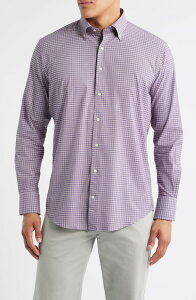 �s�[�^�[�E�~���[ �����Y �g�b�v�X �V���c �_�E�� Peter Millar Petaluma Check Performance Twill Button-Down Shirt Parisian Fig �`�F�b�N