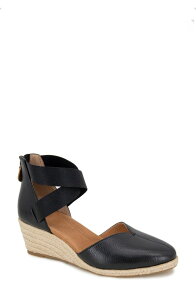 �W�F���g���\�E���Y ���f�B�[�X �V���[�Y �T���_�� Gentle Souls Orya Espadrille Wedge Sandal Black �u���b�N