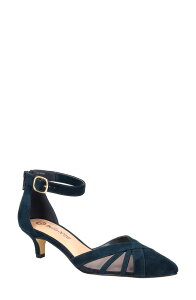 �x�����B�[�^ ���f�B�[�X �V���[�Y �q�[�� Bella Vita Malani Pointed Toe Kitten Heel Pump Navy Suede �l�C�r�[