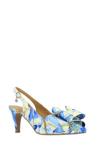 �W�F�C���j�[ ���f�B�[�X �V���[�Y �q�[�� J. Rene Lysara Slingback Pointed Toe Pump Blue/ Cream �N���[��