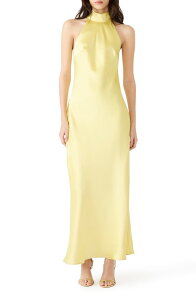 �X�e�B�[�u �}�f�� ���f�B�[�X �g�b�v�X �����s�[�X �T�e�� �}�L�V Steve Madden Lara Satin Bias Cut Maxi Dress Butter Yellow �C�G���[