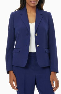 �J�X�p�[�� ���f�B�[�X �A�E�^�[ �W���P�b�g�E�u���]�� �u���U�[ KASPER Two-Button Blazer Kasper Navy �l�C�r�[