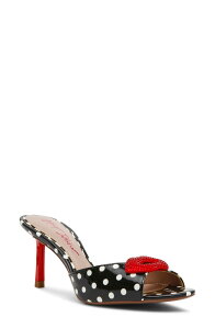 �x�b�c�B�W�����\�� ���f�B�[�X �V���[�Y �q�[�� �T���_�� Betsey Johnson Casidy Sandal White/ Black Polka Dot �z���C�g