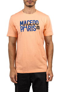 �}�Z�I �����Y �g�b�v�X T�V���c �R�b�g�� �h�J ���S Maceoo Colossal Peachpink Embroidered Logo Stretch Cotton T-Shirt Pink �s���N