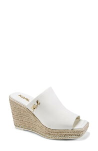�J�[�� ���K�[�t�F���h ���f�B�[�X �V���[�Y �T���_�� �v���b�g�t�H�[�� KARLAGERFELD PARIS Corissa Espadrille Platform Wedge Slide Sandal Cream �N���[��