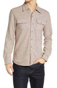 �m�[�}���u�����h �����Y �g�b�v�X �V���c �j�b�g The Normal Brand Textured Knit Long Sleeve Button-Up Shirt Oxblood �I�b�N�X�u���b�h