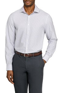 �_�u�����[�A�[���P�[ �����Y �g�b�v�X �V���c �X�����t�B�b�g �v�����g W.R.K Slim Fit Duo Geo Print Performance Dresshirt White/ Black/ Red �z���C�g