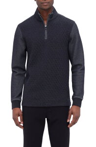 �u�K�b�` �����Y �A�E�^�[ �p�[�J�[�E�X�E�F�b�g �n�[�t�W�b�v Bugatchi Quarter Zipullover Black �u���b�N