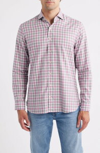 �W���j�[ �I�[ �����Y �g�b�v�X �V���c �R�b�g�� johnnie-O Peirce Check Cotton Button-Up Shirt Petal �`�F�b�N