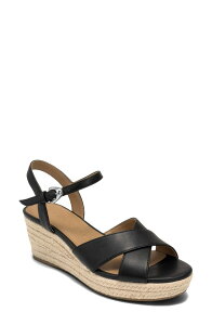 �G�A���\�[���Y ���f�B�[�X �V���[�Y �q�[�� �v���b�g�t�H�[�� �T���_�� Aerosoles Casarina Platform Wedge Sandal Black �u���b�N