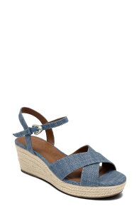�G�A���\�[���Y ���f�B�[�X �V���[�Y �q�[�� �v���b�g�t�H�[�� �T���_�� Aerosoles Casarina Platform Wedge Sandal Blue �u���[