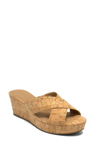 �G�A���\�[���Y ���f�B�[�X �V���[�Y �q�[�� �v���b�g�t�H�[�� �T���_�� Aerosoles Cruis Platform Wedge Sandal Natural