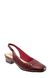 �g���b�^�[�Y ���f�B�[�X �V���[�Y �q�[�� Trotters Dea Woven Slingback Pump Dark Red ���b�h