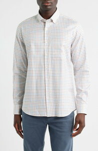 �X�R�b�g�o�[�o�[ �����Y �g�b�v�X �V���c �R�b�g�� �_�E�� Scott Barber Windowpane Prep Cotton Twill Button-Down Shirt Auburn
