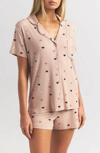 �X�L���Y ���f�B�[�X �A���_�[�E�F�A �i�C�g�E�F�A SKIMSoft Lounge Short Sleep Set Mica Mini Heart Halfdrop