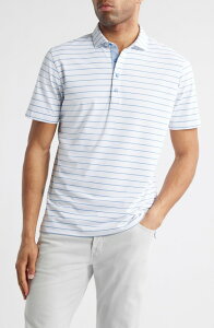 �W���j�[ �I�[ �����Y �g�b�v�X �V���c johnnie-O Kerwin Stripe PREP-FORMANCE Golf Polo White Tide �z���C�g