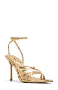 �A���h ���f�B�[�X �V���[�Y �q�[�� �T���_�� �A���N�� ALDO Solaniankle Strapointed Toe Sandal Gold �S�[���h