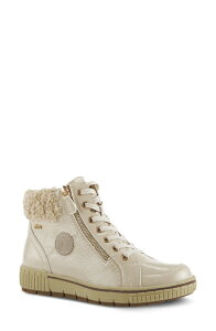 �X�v�����O�X�e�b�v ���f�B�[�X �V���[�Y �u�[�c�E���C���u�[�c �X�j�[�J�[ Spring Step Alps Wateresistant Faux Shearling Sneaker Beige Patent �x�[�W��