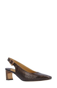 �W�F�C���j�[ ���f�B�[�X �V���[�Y �q�[�� J. Rene Hadyn Lizard Embossed Slingback Pump Cognac