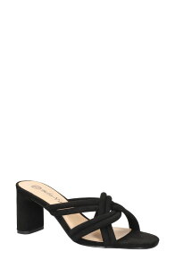 �x�����B�[�^ ���f�B�[�X �V���[�Y �q�[�� �T���_�� Bella Vita Carmen Slide Sandal Black Suede �u���b�N