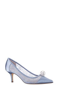 �j�i ���f�B�[�X �V���[�Y �q�[�� �L���b�v Nina Bence Pointed Cap Toe Pump Icy Blue �u���[