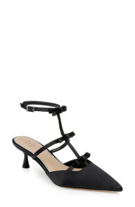 �W���E�F���_�O���C�~�V���J ���f�B�[�X �V���[�Y �q�[�� �A���N�� Jewel Badgley Mischka Elisabettankle Strapointed Toe Kitten Heel Pump Black Satin �u���b�N
