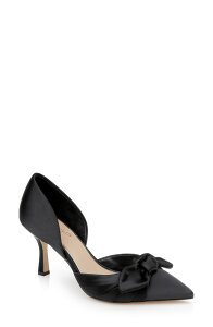 �W���E�F���_�O���C�~�V���J ���f�B�[�X �V���[�Y �q�[�� Jewel Badgley Mischka Emelia d'Orsay Pointed Toe Pump Black Satin �u���b�N