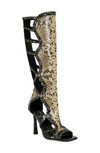 �A�U���A ���� ���f�B�[�X �V���[�Y �u�[�c�E���C���u�[�c AZALEA WANG Indrani Snake Gladiator Boot Black �u���b�N