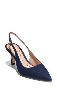 �R�[���n�[�� ���f�B�[�X �V���[�Y �q�[�� Cole Haan Hansell Slingback Pointed Toe Pump Ch Midnight Moon Suede