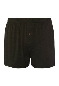 �n���� �����Y �A���_�[�E�F�A �{�N�T�[�p���c �W���[�W�[ Hanro Casualsingle Jersey Boxers With Button Fly Earthy Ink Melange