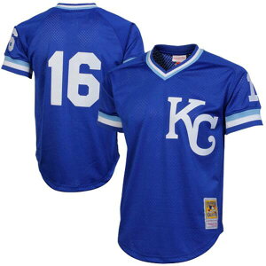�~�b�`�F��&�l�X �����Y �g�b�v�X �V���c ���b�V�� �W���[�W�[ Men's Mitchell & Ness Bo Jackson Kansas City Royals Royal 1989 Authenticooperstown Collection Batting Mesh Practice Jersey Royal