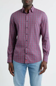 �W���j�[ �I�[ �����Y �g�b�v�X �V���c johnnie-O Kenney Check Stretch Button-Up Shirt Lobster �`�F�b�N